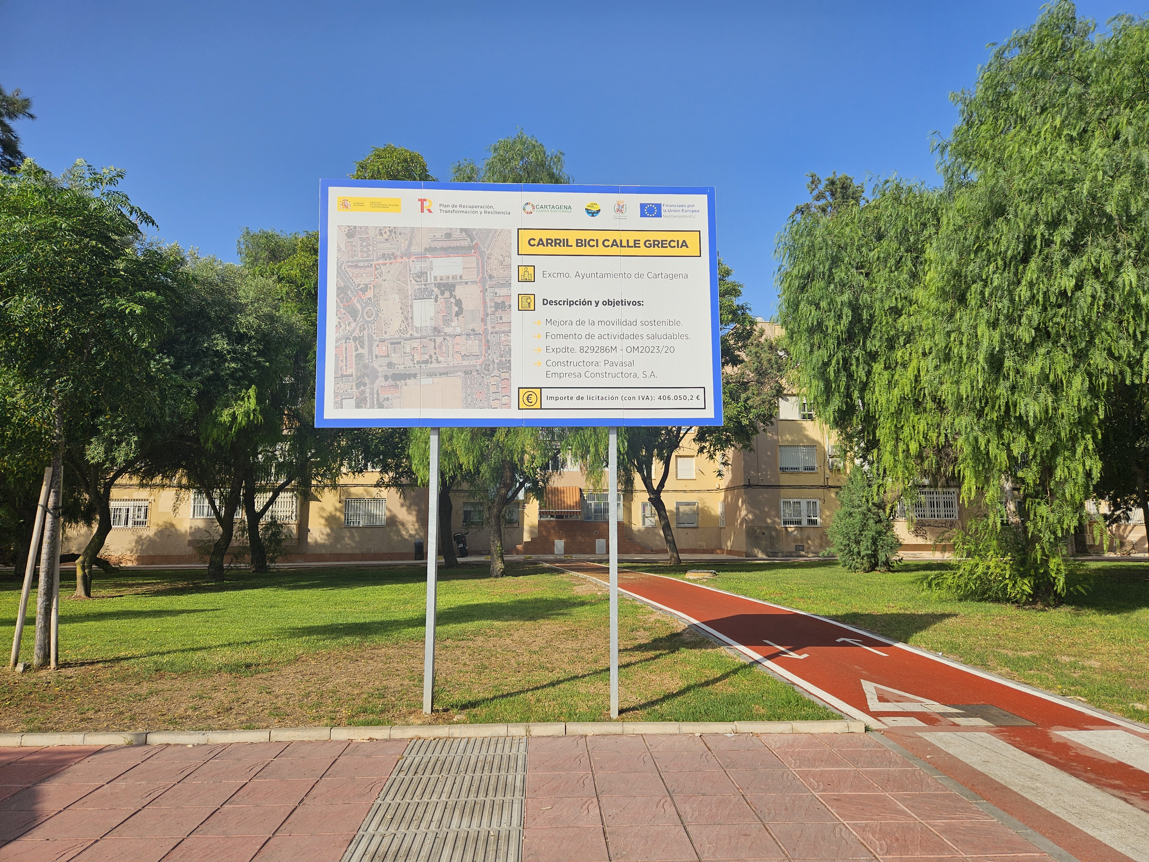 Carril bici calle Grecia